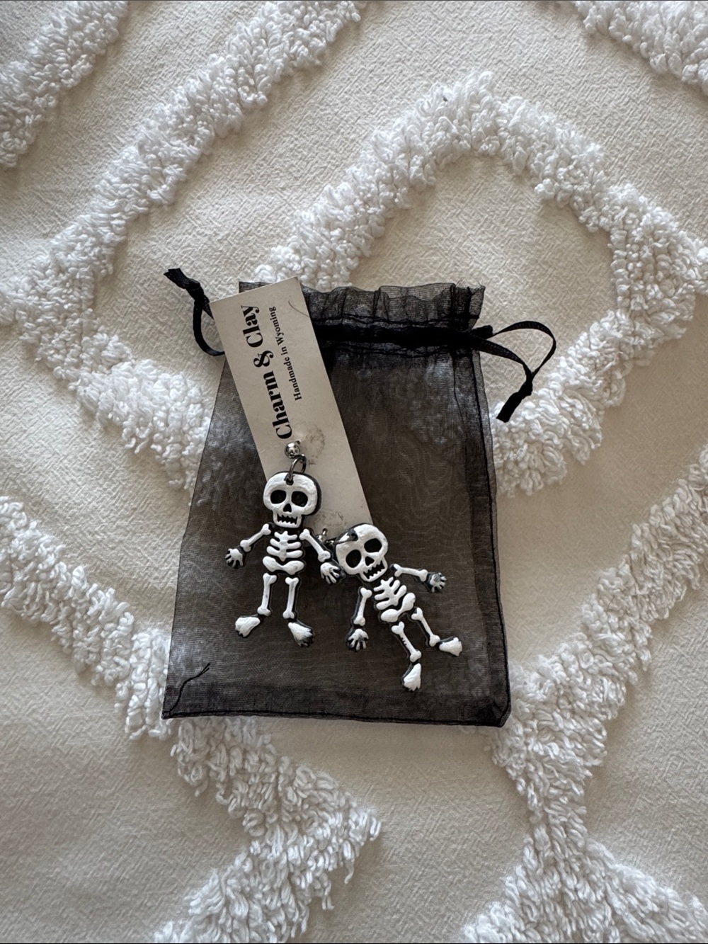 Black Skeleton Dangle Earrings